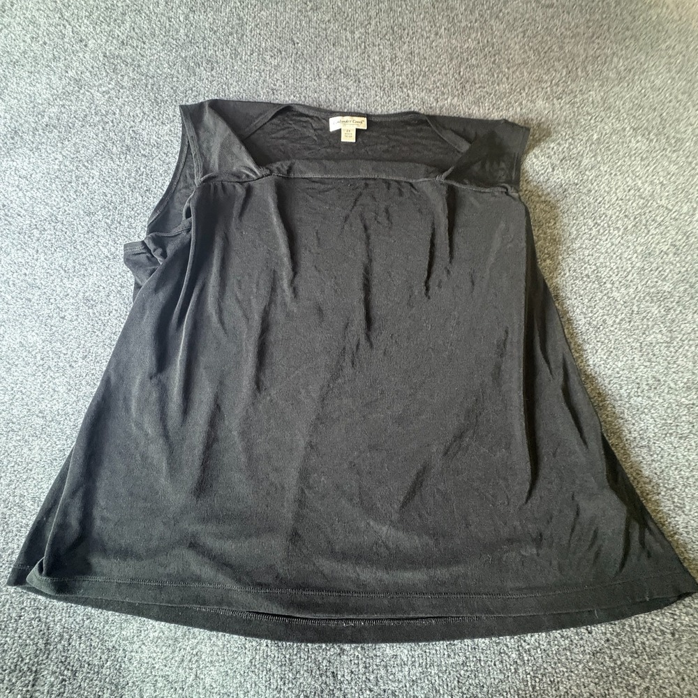 Coldwater Creek Tank Top Womens 2X Black Ribbed Knit Athletic Training‎ Outdoor